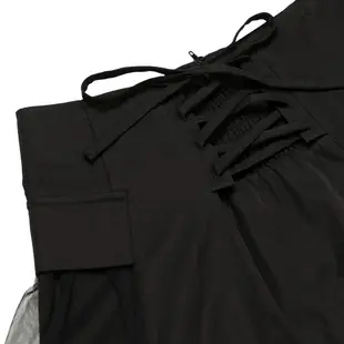 OUWEY歐薇 率甜網紗拼接綁結斜紋半身裙(黑色；S-L)3223062215