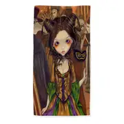 Beautiful Big Eyed Maiden at The Masquerade Ball Beach Towels Medium Large Extra Large