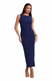 QUIZ Cowl Back ITY Maxi Dress in Indigo at Nordstrom, Size 8