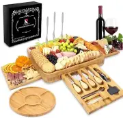 Roccar Cheese Board Gift Set,Birthday Gifts for Women,Bamboo Charcuterie Board a