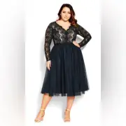 New city chic Rare Beauty Dress black tulle lace beautiful size 22