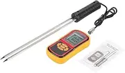 G.M640 Portable Digital LCD Grain Water Content Temperature Meter for for Corn Bean Grain Purchase Storage Processing, LCD Grain Tester with Measuring Probe