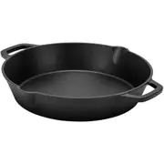Pyrolux Pyrocast 34cm Cast Iron Chef Pan w/ Handles Round Induction/Gas Black