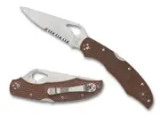 Byrd Cara Cara 2 Folding Knife BY03PSBN2 3.75" Combo Edge Blade Brown FRN Handle