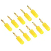 10Pcs Banana Plugs Connector Speaker Banana Plug Connectors 2mm Copper Yellow