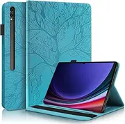 [CXTcase] for Samsung Galaxy Tab S9 Ultra 14.6 inch 2023 Case Embossed Tree PU Leather Case Wallet Flip Cover Stand Function Tablet Case for Samsung Galaxy Tab S9 Ultra 2023 - Blue