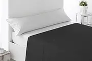 Miracle Home. Flat Sheet, Soft and Comfortable, 100% Brushed Microfiber, Wrinkle Free and Anti Peel, 260 x 270 cm, for 180 cm Wide Bed, Black