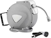 Water Hose Reel 10M Retractable Auto Rewind Garden Spray Gun Storage