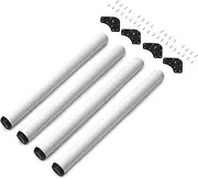 Emuca - Adjustable table legs Ø60x710mm, set of 4 steel table legs, height adjustment 710-730mm, white