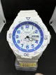 【金台鐘錶】CASIO卡西歐 潛水風100米防水 指針錶 (學生 當兵 必備) (白底藍字) MRW-200HC-7B2