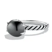 DAVID YURMAN Color Classics Oval Hematine Stack Ring in Sterling Silver Size 7