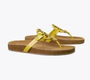Tory Burch MILLER CLOUD Cork Suede Lemon Lime Yellow 9.5 Last Pair (New)
