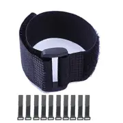 10 Pack 1x20 Inch Fastening Hook and Loop Cable Straps Reusable Cinch Straps
