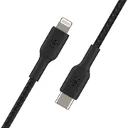 Belkin BOOST CHARGE Braided Lightning to USB-C Cable (2m/6.6ft) - Black (CAA004bt2MBK), 30W Fast Charge, 480Mbps Data Transfer, MFi-Certified