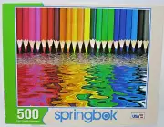 Springbok Pencil Pushers Puzzle 500 PCS Colored Pencils Color Pools Jigsaw New
