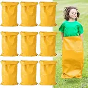 UNIFAMILY10pcs Potato Sack Race Bags, 40x 24 in Sack Race Bags for Outdoor Sports Games, Outdoor Lawn Games for Adults and Kids, Carnival Easter Party Birthday, Race Bags for Family Game (Yellow)