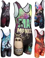 KO Sports Gear - Unisex Wrestling Singlet, Comfortable & Breathable, 4 Way Stretch, Gymnastics, Running, Weightlifting