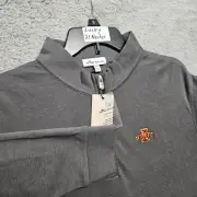 NWT Peter Millar 1/4 Quarter Zip Mens 2XL Iowa State Embroidery Long Sleeve Gray