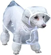 Proxima Direct Dog Raincoat - Clear Waterproof Hooded Rain Jacket, Plastic Poncho for Small Medium Dogs