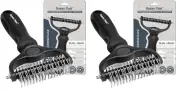 Pet Hair Brush dual Sided Dogs Cats Rake Wide Grooming Brush Reduce Shedding 2Pc