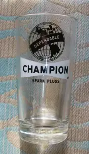 Automotive Mechanic Beer Glasses Champion Spark Plugs Vintage NOS Libbey Glass