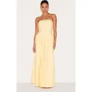 Petite Butter Cream Bandeau Floaty Maxi Dress, Butter Cream