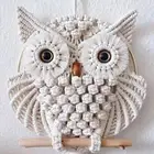 Owl Tapestry Hand-woven Owl Dream Catcher Wall Hanging Macrame Tassel Boho De+hd