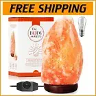 Natural Himalayan Salt Lamp 10-12” with Wooden Base & Energy-Efficient Light