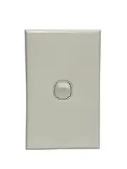 Slim Vertical Single 1 Gang White Wall Plate Light Switch