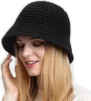 [FGSS] Womens Vintage Floral Round Hat Wool Cloche Winter Bucket Hats