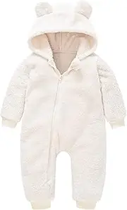 [Generic] Snow Bib 7 8 Infant Baby Hooded Warm Bear Girls Snowsuit Thick Coat Jumpsuit Boys Girls Coat&Jacket Boy Ski Pants 14 White