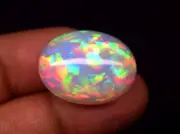 18.9 CT Natural Ethiopian Opal Fire Multi Oval Gemstone Cabochon 28x17.6mm