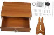 Generic Computer Monitor Stand Riser Lockable Compartment Ergonomic Height Desktop Storage Rack for Office and Dorm Cherry Finish Desk Organizer