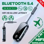 2 in1 Bluetooth 5.4 Transmitter Receiver Stereo 3.5mm Audio Wireless Adapter Mic