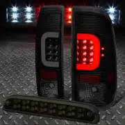 [LED C-BAR]FOR 2008-2016 FORD SUPER DUTY TINTED TAIL LIGHT+THIRD 3RD BRAKE LAMP