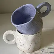 Splattered Irregular Ceramic Drinking Cup White - 280ml