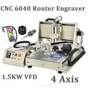 USB 4 Axis CNC 6040 Router Engraver Engraving Drill Milling Machine 1.5KW VFD RC