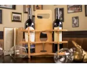 Boom Lab Wooden Wine Stand & Caddy 2 Pack Carrier 5 Pack Stand & Storage