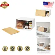 All-in-One Kitchen Storage Box - Metal Bread Keeper with Removable Cutting Board
