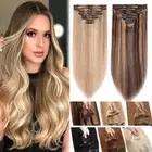 Extra Thick Double Weft Clip In Real Remy Human Hair Extensions Full Head 200g++