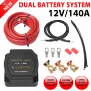 Dual Battery System Kit DC 12V 140A Heavy Duty Cables Smart Isolator Marine Boat