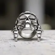 Handcrafted 925 Sterling Silver Egyptian Pharaoh Skull Ring - Ancient Alien