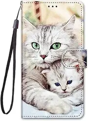 Compatible with Samsung Galaxy A21S Case Silicone Leather Case Flip Wallet Bumper Card Slot Magnetic Foldable Pattern Animal Motif Case Cover Cases Mobile Phone Case (Cat 2)