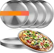 Pizza Tray, Stainless Steel Pizza Oven Baking Tray, Round Pizza Baking Sheet, Pizza Cooking Plate for Roasting Pie Cake Cookie, Pizza Serving Tray, Nonstick Pizza Oven Tray (8 Pack 8 inch)