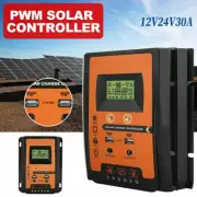 12/24V 30A LCD PWM Solar Charge Controller Panel Battery Regulator Dual USB