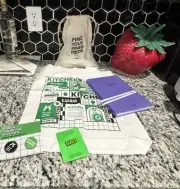 Lush Kitchen Collectible Set Notebook, Pencils, Tote, Puzzle & Pins