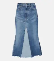 [Polo Ralph Lauren] Polo Ralph Lauren Deconstructed denim midi skirt 25 blue