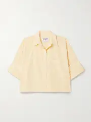 [TWP] TWP - Next Ex Striped Cotton-poplin Shirt - Yellow - XS/S XS/S Yellow