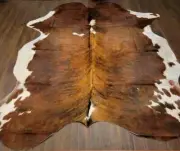Natural Cowhide Rug/Skin Colombian Brindle Tricolor XLarge Hair on hide CL-556