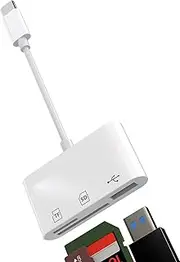 USB C Hub for iPhone 15 Pro Max Plus Type-C Multiport Adapter Compatible for Samsung Galaxy S20 S21 S22 S23 MacBook Apple iPad Air TF Micro SD Card Reader USB 3.0 Docking Station Memory Dongle Cable
